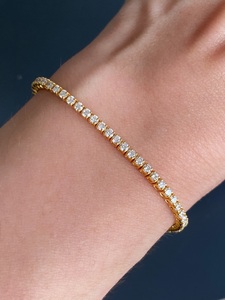 Pulsera con Dijes de Moissanita, Plata 925 con Baño de Rodio, Corte Brillante, Estilo Bohemio, Lujo, Brillante, Certificado GRA, Nupcial - Product Image 1