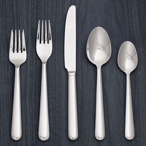 Juego de cubiertos de metal de diseño moderno con acabado de espejo para una experiencia culinaria excepcional, juego de vajilla duradero para la mesa de cocina. - Product Image 1