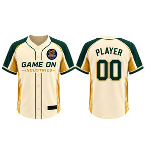 เสื้อเบสบอลผู้ชายพิมพ์ลายคุณภาพพรีเมียมขายดีจาก Game On Industries ระบายเหงื่อได้ดี แขนสั้น พิมพ์ลายแบบ Sublimation - Product Image 3