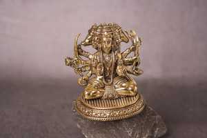 Large Brass Lord Statue | Handmade Metal Handicraft Modern Pop Art Eco-Friendly Durable Hindu God <b>Tabletop</b> Birthday Home Temple - Product Image 5