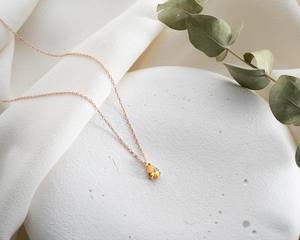 Collar con colgante de citrino dorado para niños, piedra de nacimiento de noviembre, engaste de bisel, corte de pera, joyería delicada con gemas, plata de ley 925 - Product Image 4