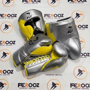 Ensemble d'entraînement et de sparring de boxe en cuir véritable, très demandé, couleur argent et vert, équipement d'entraînement de gym pour adultes, OEM - Product Image 3
