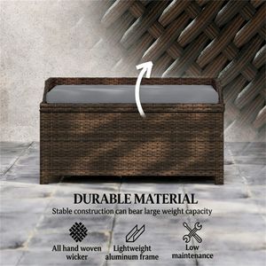 Sgabello da esterno grigio con piattaforma e panche da patio - Product Image 2