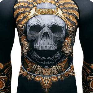 Camisa de compresión de manga larga para hombre, camiseta BJJ de LICRA con estampado de sublimación, capa Base deportiva de secado rápido para correr Rash Guard MMA - Product Image 6