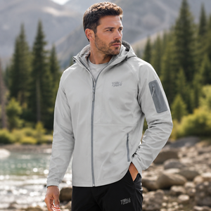 2026 Newest Design Custom Logo Casual Safari Varsity Softshell <b>Jackets</b> Plus Size <b>Waterproof</b> Zipper Men's Softshell <b>Jacket</b> - Product Image 2
