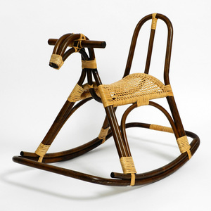Children riding toys rattan rocking horse <b>top</b> rated kids toy sustainable cane animal rocker - Product Image 1