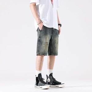 Shorts en jean décontractés pour hommes de haute qualité, coupe droite, taille haute, extensibles, écologiques, respirants, 100% coton - Product Image 6