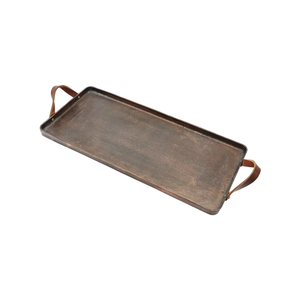 Bandeja de Servir Ovalada Moderna de Metal Galvanizado con Asas, Estilo Rústico para Servir Comida y Bebidas - Product Image 2