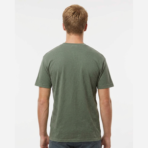 Men's <b>Olive</b> <b>Green</b> Short Sleeve Crew Neck <b>T</b>-<b>Shirt</b> 100% Cotton Regular Fit Casual Jersey Solid Color Blank Design - Product Image 2