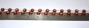 <b>Top</b> Quality 4mm Red Eye Beads Rosary Chain <b>Gold</b> Plated Wire Wrapped Handmade Beaded Chain Jewelry Making Supplies - Product Image 2
