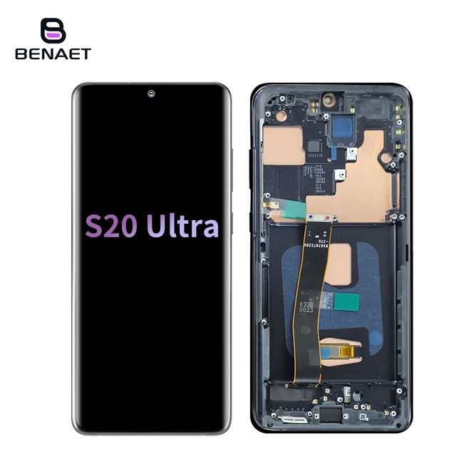 For Samsung Galaxy S20 Ultra LCD Display Touch Screen Digitizers With Frame for Samsung S20 Ultra G988B LCD Display Screen