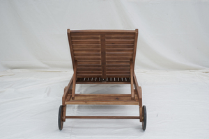 DS00027 Chaise longue d'extérieur couleur teck moderne avec coussin bleu gris pour les projets de meubles de cour d'hôtel ou de villa - Product Image 5