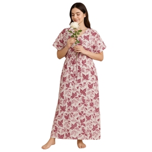 Chemise de nuit en coton pur pour femmes |   Kaftan Maxi pour femmes |   Robes de nuit kaftan pour femmes |   Chemise de nuit en coton pour femmes élégante | - Product Image 2