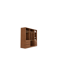 Modern Minimalist Wooden <b>Wardrobe</b> Freestanding Bedroom Furniture 5 Drawers 10 Shelves <b>Large</b> Capacity Storage Unit - Product Image 3