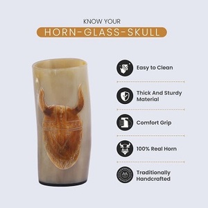 Best Selling Hand-made Modern Eco-Friendly Buffalo Horn Natural Shape <b>Beer</b> Tumbler Graduation New Year Uttar Pradesh F S - Product Image 1