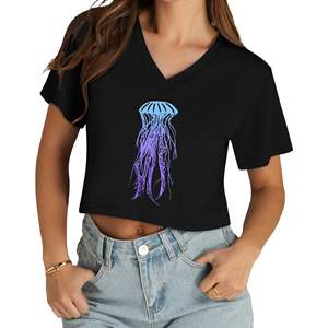 T-shirt court pour femme, personnalisable avec logo et design, impression sérigraphique haute qualité, manches courtes, coton, vêtements de marque. - Product Image 1