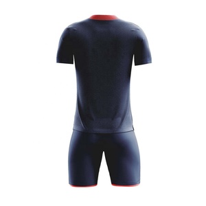 Ensemble de maillots de football personnalisés pour hommes, bleu foncé, manches courtes, ajusté, anti-transpiration, impression sublimée, vêtements toutes saisons - Product Image 1