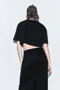 Women's Fashion <b>Crop</b> Top Summer T-<b>Shirt</b> Solid Short Sleeve Cotton T-<b>Shirt</b> Leak Navel Tight Design - Product Image 5