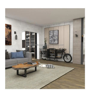 Meuble bar vintage en cuir et bois de manguier, fait main, en forme de moto, pour rangement de spiritueux, style moderne, pour usage domestique et hôtelier rétro - Product Image 4