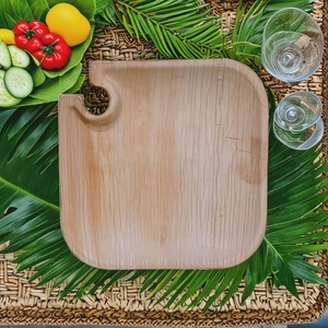 Platos Ecológicos de Hoja de Palma para Vino y Queso, para Banquetes y Recepciones, Forma Cuadrada de 8 Pulgadas, para Restaurantes y Servicios de Catering - Product Image 1