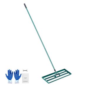 Rastrillo Nivelador de Jardín de Acero Reforzado de 78 Pulgadas con Mango Extendido, Herramienta Niveladora de Césped de 30x10 Pulgadas para Jardín, Rastrillo de Acero Extendido de 78 Pulgadas - Product Image 2