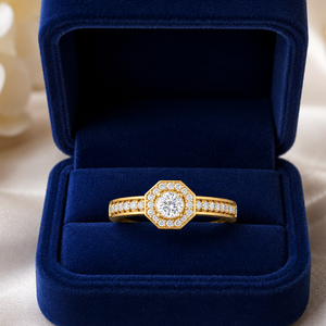Hot Selling Real Diamond Engagement Ring | 14K Solid Gold Halo Ring for Women | Luxury Bridal Wedding Designer Jewelry Gift - Product Image 3