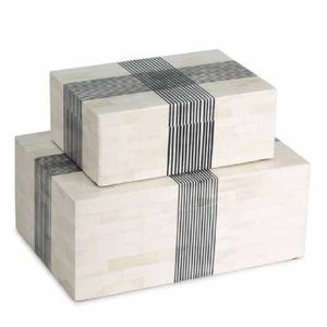 New Arrival Modern Rectangle <b>White</b> Bone Inlay Storage <b>Box</b> <b>with</b> <b>Lid</b> Closure for Jewelry Coffee Table Decor - Product Image 6