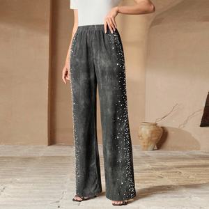 Pantalones Jogger de Moda Urbana Hip Hop para Mujer, Marca Personalizada, con Pedrería y Cuentas, Pantalones Deportivos de Invierno Personalizados - Product Image 2