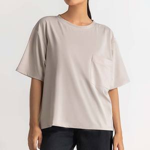 Camisetas de Mujer con Bolsillos Beige y Hombros Caídos, Último Diseño, Nuevo Estilo, la Mejor Calidad, Cómodas y Transpirables, Hechas en Pakistán - Product Image 1