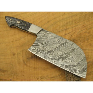 Cuchillo de Cocina Burraq DIY OEM Hecho a Mano de Acero de Damasco, Cuchillo Multifuncional con Patrón Trenzado, Funda de Cuero, 10 Pulgadas, para Uso en la Cocina - Product Image 3