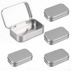 4Pcs <b>Small</b> Metal <b>Tin</b> Boxes with Lids Rectangular Mini Storage Containers for Crafts Candies Spices Travel DIY - Product Image 4