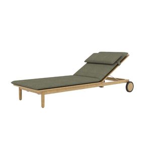 Chaises longues d'extérieur en bois à roulettes, mobilier de jardin de luxe, style nordique, pour villa, patio, balcon, chaise longue imperméable - Product Image 6