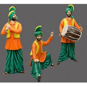 Estatuas Tradicionales de Rangla Punjab de FRP, Compre Estatuas de Bailarinas de Bhangra Culturales Punjabi, Estatuas Más Vendidas para Decoración de Salones de Banquetes - Product Image 1