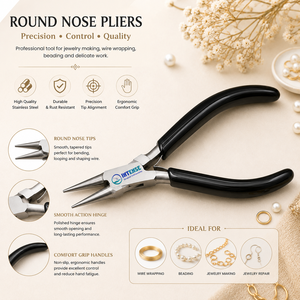 Pince à bec rond professionnelle pour la fabrication de bijoux, en acier inoxydable, outil de bouclage de fil et de perlage, fabricant OEM ODM - Product Image 2