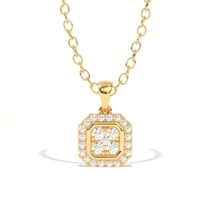 Pendentif Aarinya de luxe en diamant de laboratoire certifié IGI, plaqué or 18 carats, coupe brillante tendance, design halo, pour usage quotidien, cadeau de fête - Product Image 6