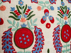 Embroidered Cotton <b>Cushion</b> <b>Cover</b> Handmade Ethnic Floral Wholesale Bulk Home Decor OEM Supplier - Product Image 2
