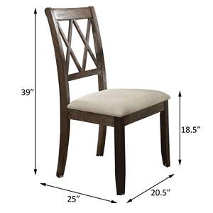 Set di 2 sedie da pranzo sul lato posteriore aperte Beige e marrone di salvataggio - Product Image 5