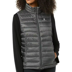 Gilet matelassé imperméable coupe-vent pour femme avec capuche, design personnalisé, logo sur mesure, chaud pour l'hiver, couleur unie, capuche chaude, qualité supérieure - Product Image 5