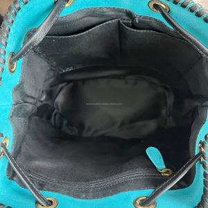 2025 Fashionable Design Large Capacity <b>Boot</b> Stitch Bucket Bag Ladies Hand Tooled Suede Leather Single Shoulder Crossbody Handbag - Product Image 6