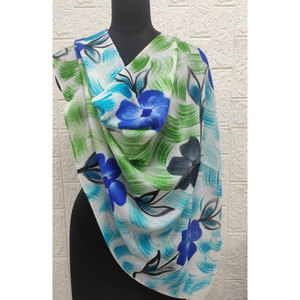 Fine <b>Wool</b> Hand Painted Stole Luxury 80% Fine <b>Wool</b> 20% Silk Blend Shawl Elegant Artistic <b>Wrap</b> Soft Warm Lightweight 70x200 cm - Product Image 6