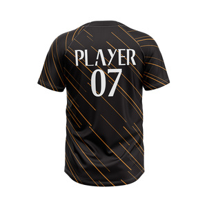 Camiseta de Béisbol Negra Personalizable con Número de Jugador, Impresión Sublimada, Absorbe la Humedad, Corte Regular para Hombre, Manga Corta, Ropa de Equipo - Product Image 6