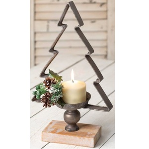 Beautiful rustic wooden and metal <b>Christmas</b> centerpiece <b>arrangements</b> for <b>Christmas</b> dinner <b>tables</b> - Product Image 4