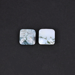 Natural <b>Moss</b> <b>Agate</b> 10 Carat (1 Pair Weight ) 12x12mm Cushion Shape Loose Gemstone - Product Image 5
