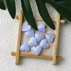 Nouvel Arrivage de Haute Qualité : Perles en Pierre d'Agate Bleue Naturelle en Forme de Cœur, Perles Libres et Cabochons en Calcédoine Bleue pour la Fabrication de Bijoux - Product Image 5