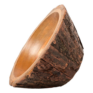 Cuenco de madera de mango hecho a mano rústico con corteza de árbol Cuenco de madera decorativo natural para cocina Comedor y exhibición de mesa de entrada - Product Image 3