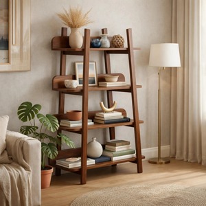 Modern Wooden Ladder Bookshelf For Living Room Bedroom Office Plant Stand Decorative Storage Display <b>Rack</b> Home Furniture - Product Image 5
