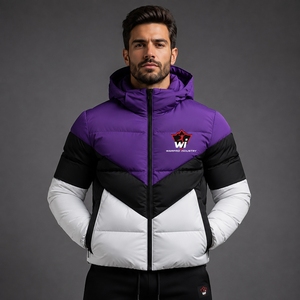 Men Puffer <b>Jacket</b> Modern Quilted Winter <b>Jacket</b> Lightweight Insulated Material Warm Comfortable Water Resistant Outerwear - Product Image 1