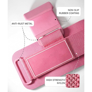 Pink Neoprene Wrist Support <b>Straps</b> Adjustable Hook Loop Closure for Weight Lifting Strength Training Palm Guard - Product Image 4