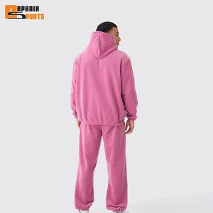 Conjunto de Sudadera con Capucha Holgada y Pantalones Deportivos de Felpa, 100% Algodón, 500 g/m², Personalizado, de Alta Calidad para Invierno, Traje Deportivo de 2 Piezas para Hombre - Product Image 4