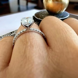 Princess Cut 1.50 Carat Lab Grown <b>Diamond</b> <b>Ring</b> For Women Luxury 925 Sterling Silver Jewelry For Wedding Engagement - Product Image 4